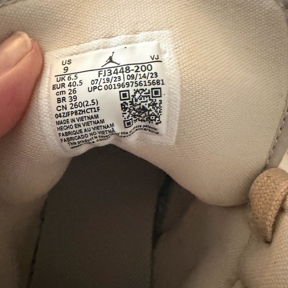 Jordan High-Top Sneaker in Beige and Cream - Picture 6 of 6